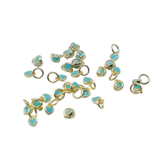 Gold Colorful Mini Hearts Charm | 18K Gold-Filled