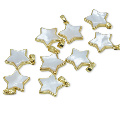 Gold and Pearl Star Charm