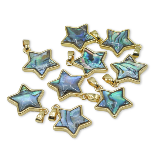 Gold and Paua Star Charm