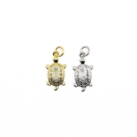 Turtle Charm Pendant | 18K Gold-Filled & Silver