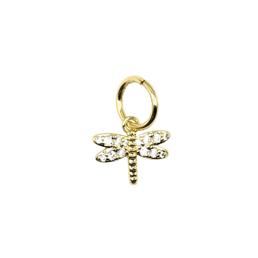 Dragonfly Studded Charm Pendant | 18K Gold-Filled