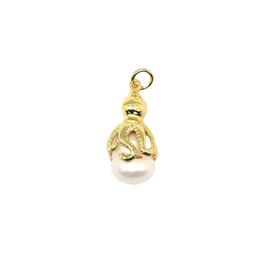 Octopus Pearl Charm | 18K Gold-Filled