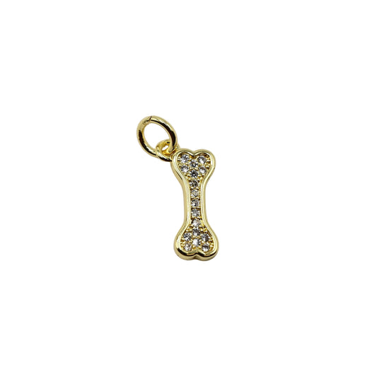 Crystal Bone Charm Pendant | 18K Gold-Filled