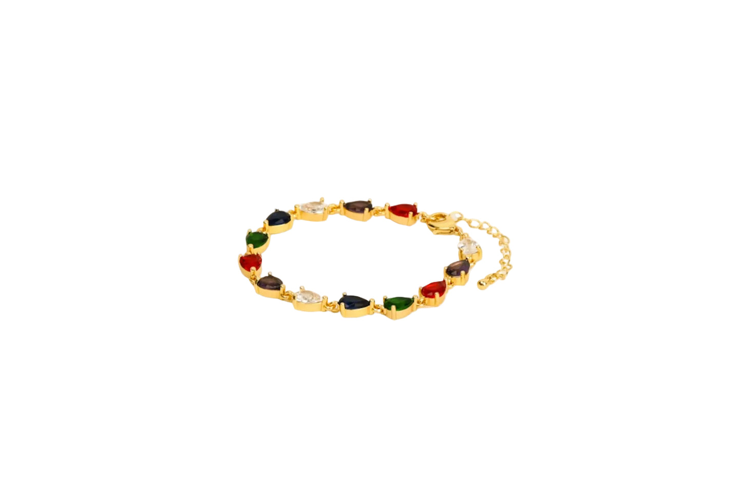 Multi-Gemstone Teardrop Bracelet