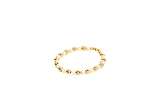 Rosalia Pearl Stretch Bracelet | 18K Gold-Filled