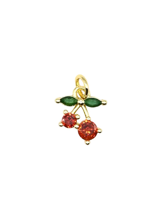 Red Crystal Cherry Pendant | 18K Gold-Filled