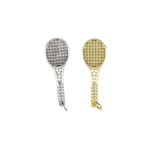 Tennis Racket Charm Pendant | 18K Gold-Filled & Silver