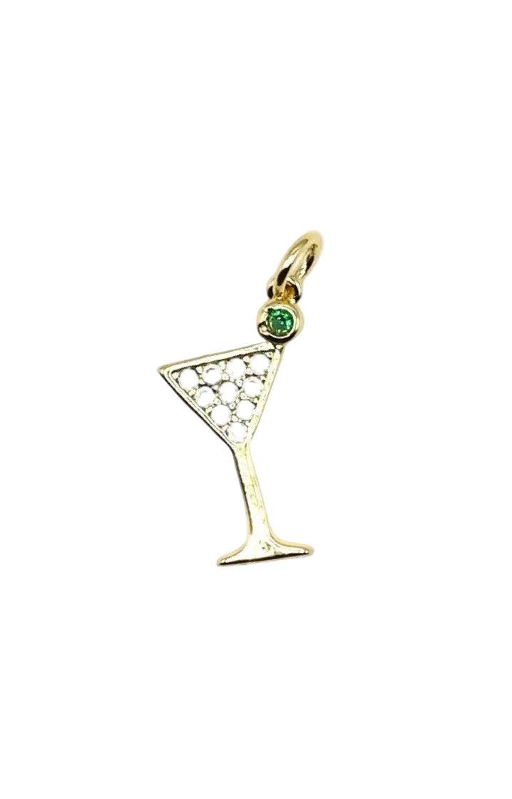 Crystal Martini Charm | 18K Gold-Filled