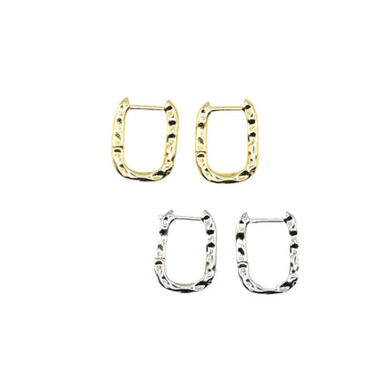 Textured Oval Hoop Earrings | 18K Gold-Filled & Silver
