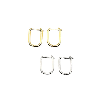 Classic Oval Plain Hoop Earrings | 18K Gold-Filled & Silver