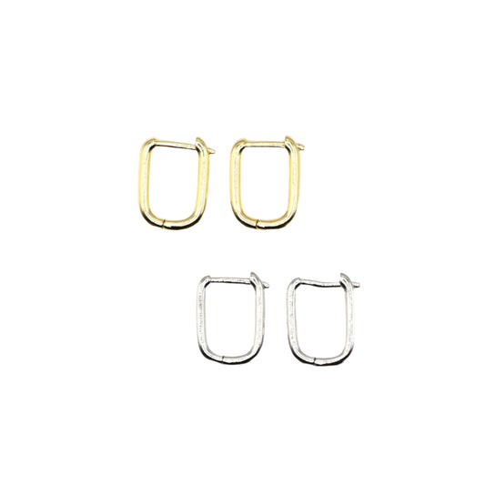 Classic Oval Plain Hoop Earrings | 18K Gold-Filled & Silver