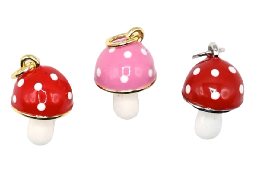 Mushroom Charm Pendant | 18K Gold-filled & Silver Plated