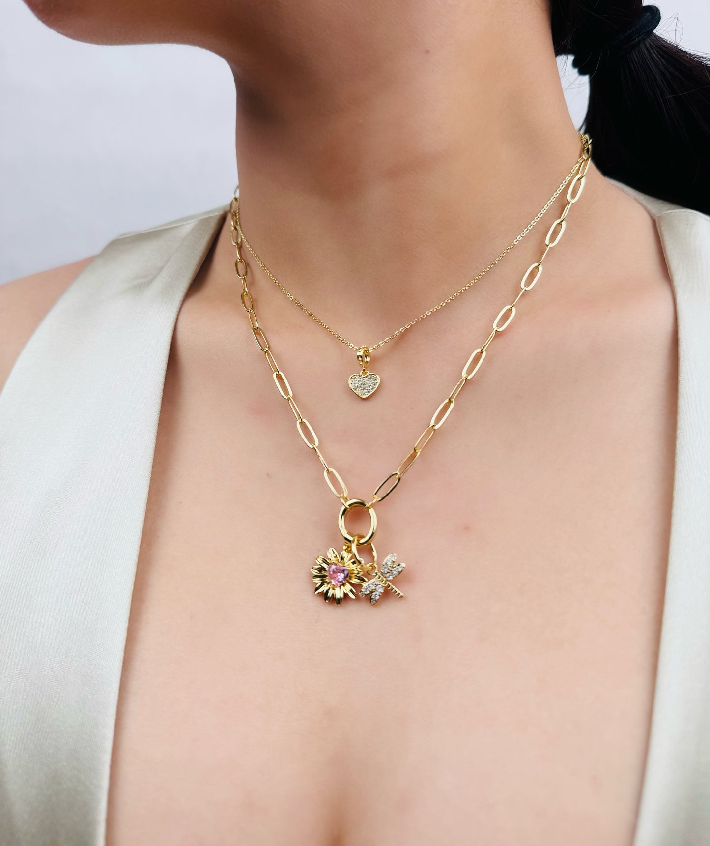 Dragonfly Studded Charm Pendant | 18K Gold-Filled