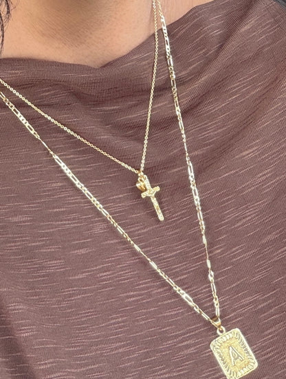 Crystal Crucifix Charm Pendant | 18K Gold-Filled & Silver Plated