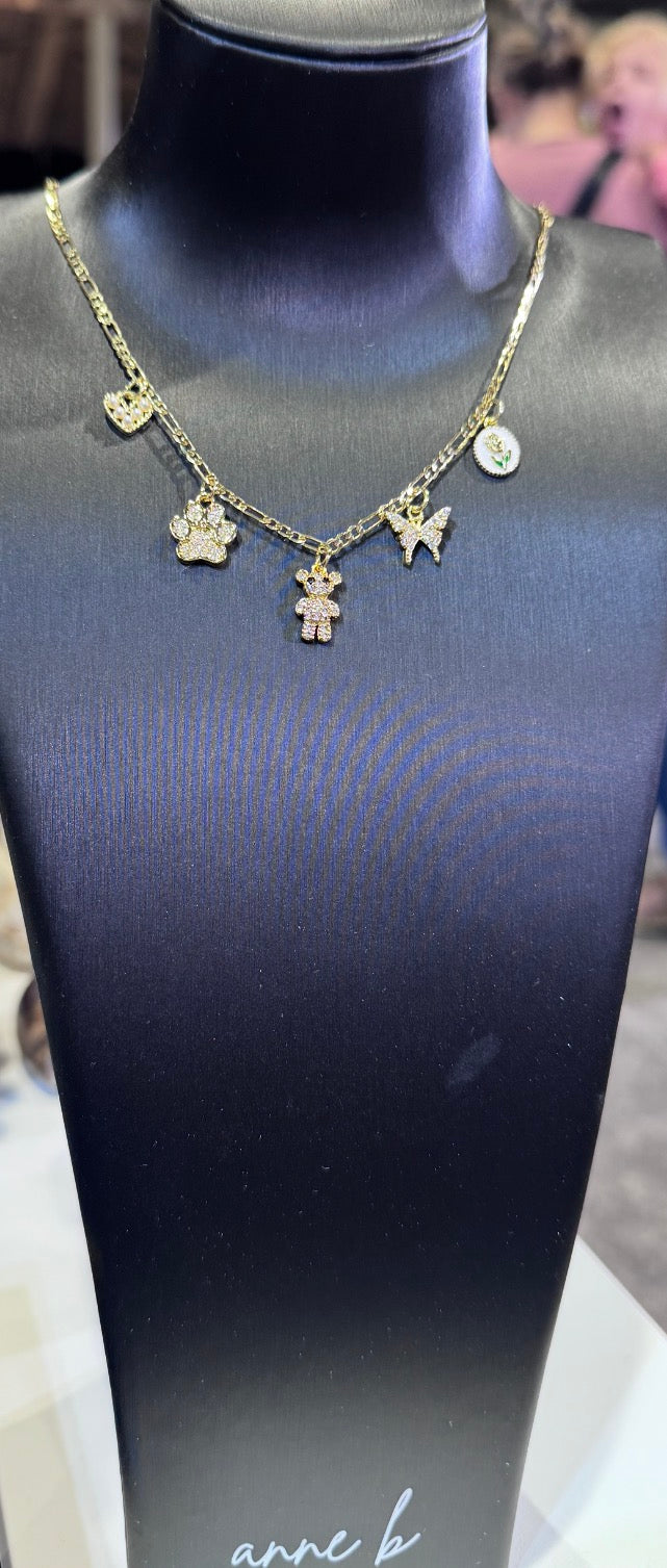 Paw Print Sparkling Charm | 18K Gold-Filled & Silver Plated