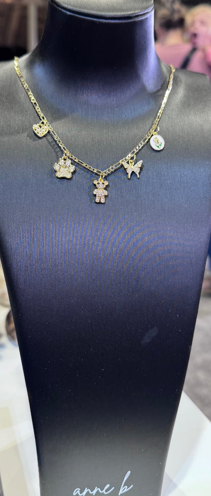 Paw Print Sparkling Charm | 18K Gold-Filled & Silver Plated