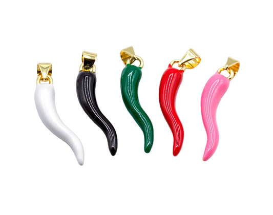 Italian Horn Large Chili Pepper Charm Pendant| 18K Gold-Filled