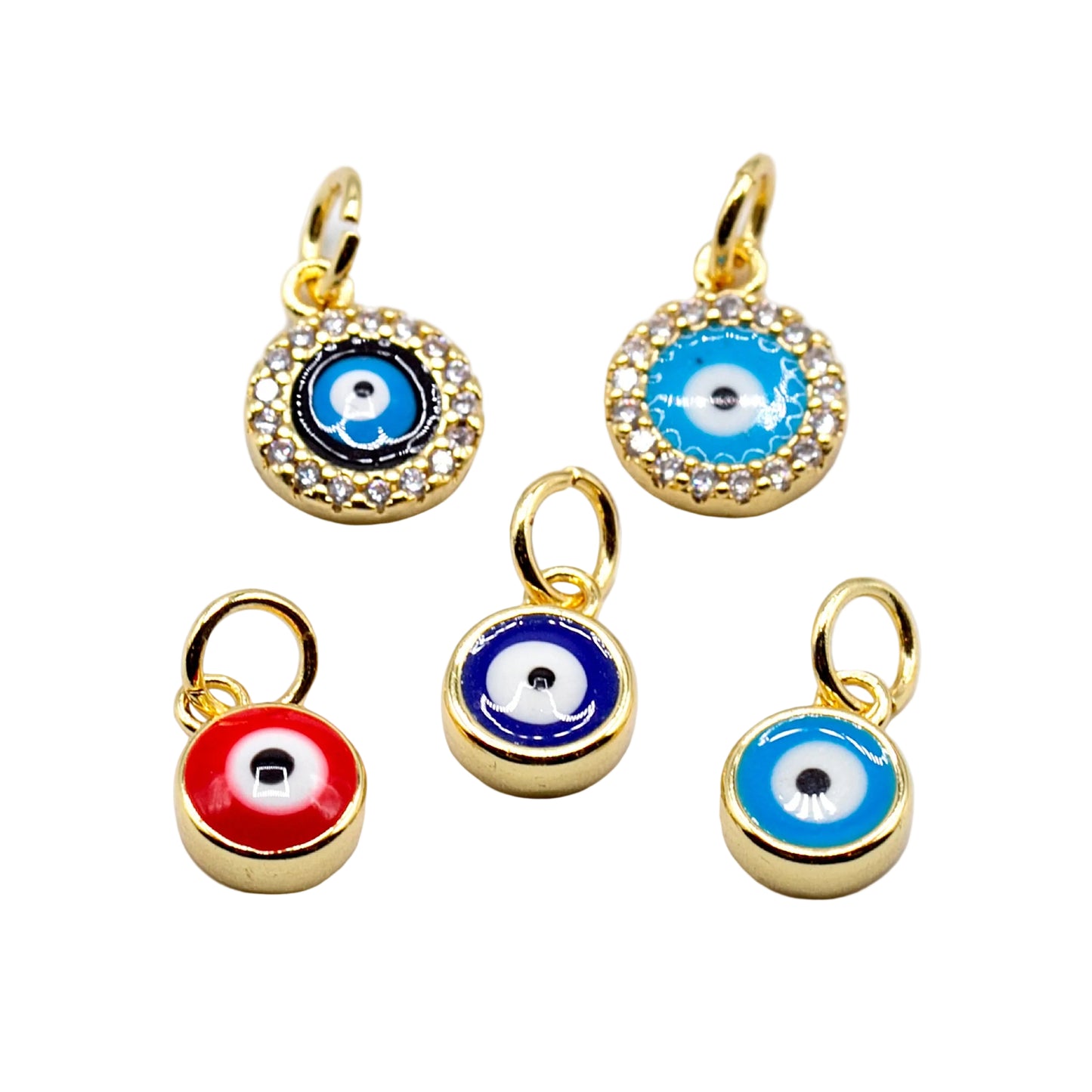 Mini Round Evil Eye Charm Pendant | 18K Gold-Filled
