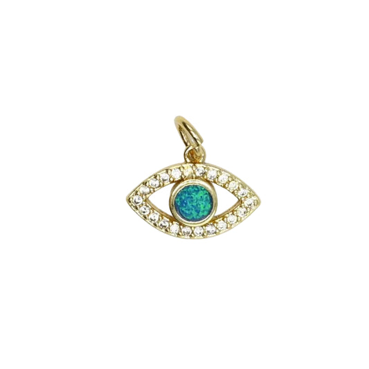 Azure Eye Charm Pendant | 18K Gold-Filled & Silver