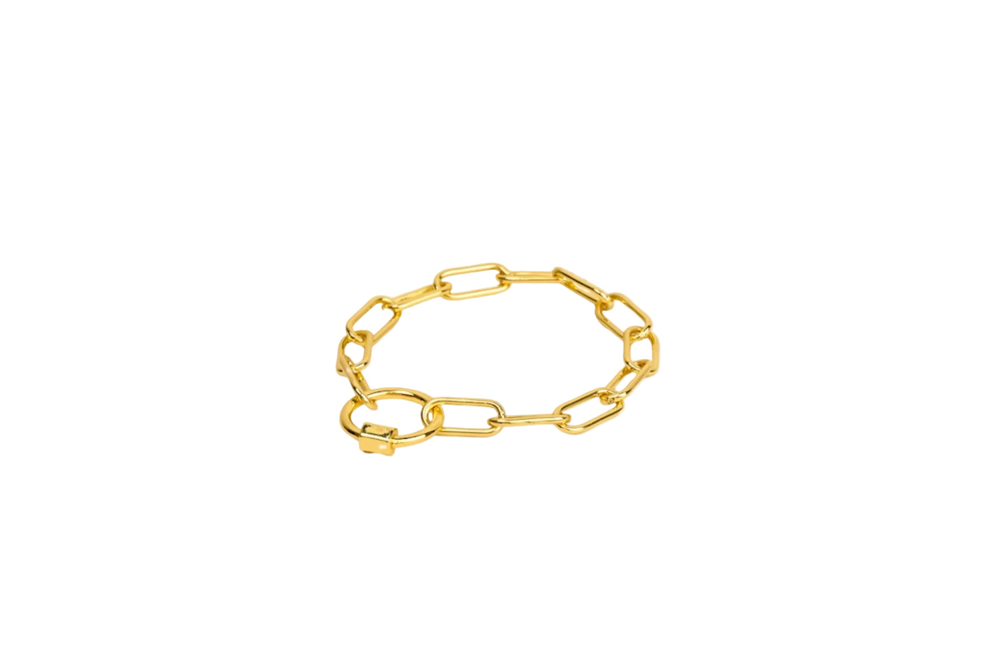 Circle Screw Gate Carabiner Chunky Paper Clip Bracelet