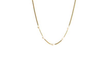 Curb Link Pearl Necklace