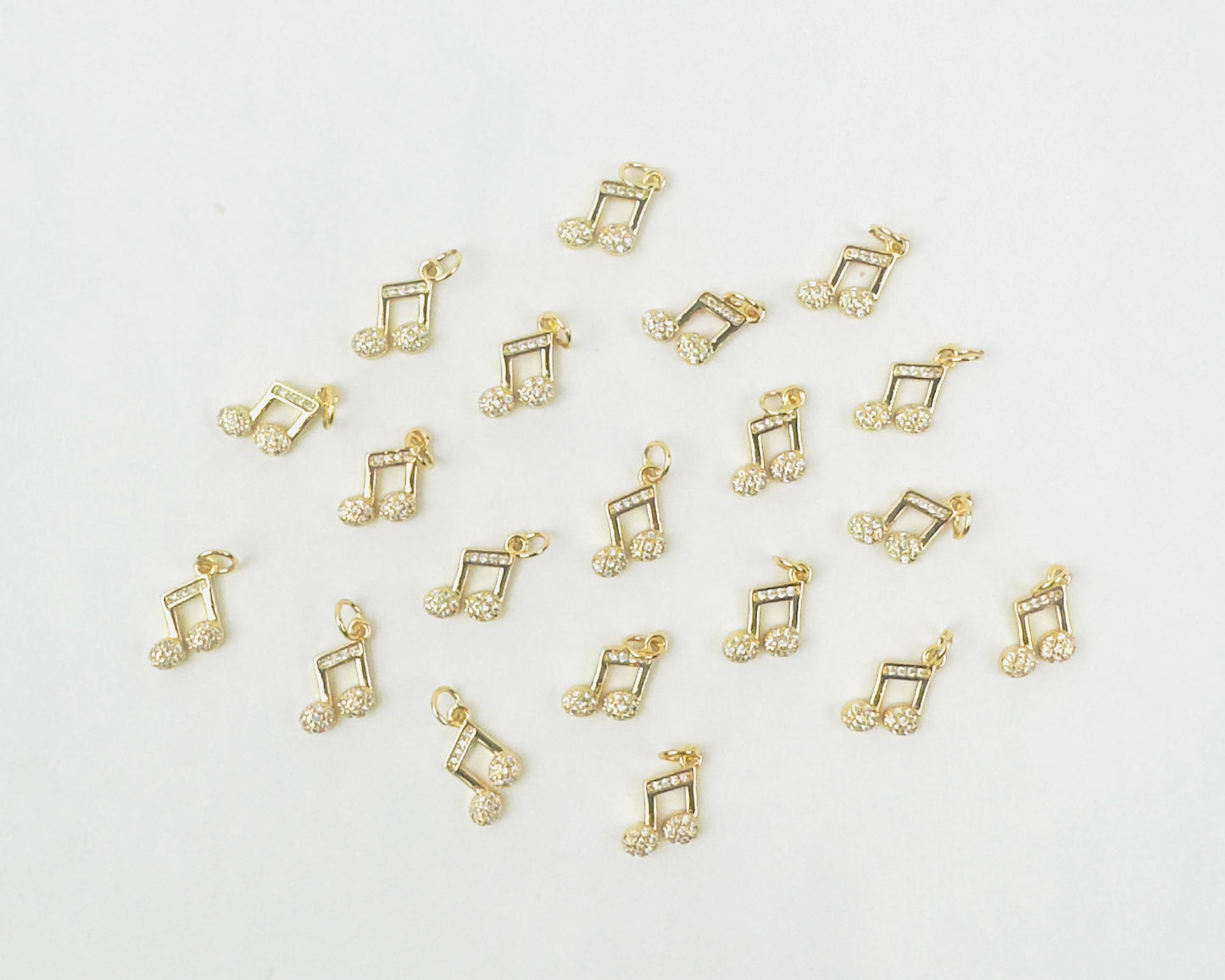 Style 55 - 18K Gold Filled Music Notes Charm with Studs