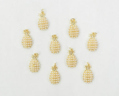 Style 3- 18K Gold Filled Pineapple Charm with Pearls