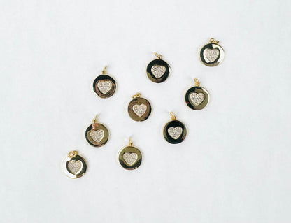 Style 40 - 18K Gold Filled Circle with Heart Charm