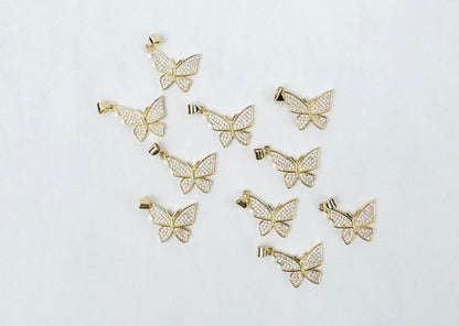 Style 54 - 18K Gold Filled Butterfly Charm with Studs