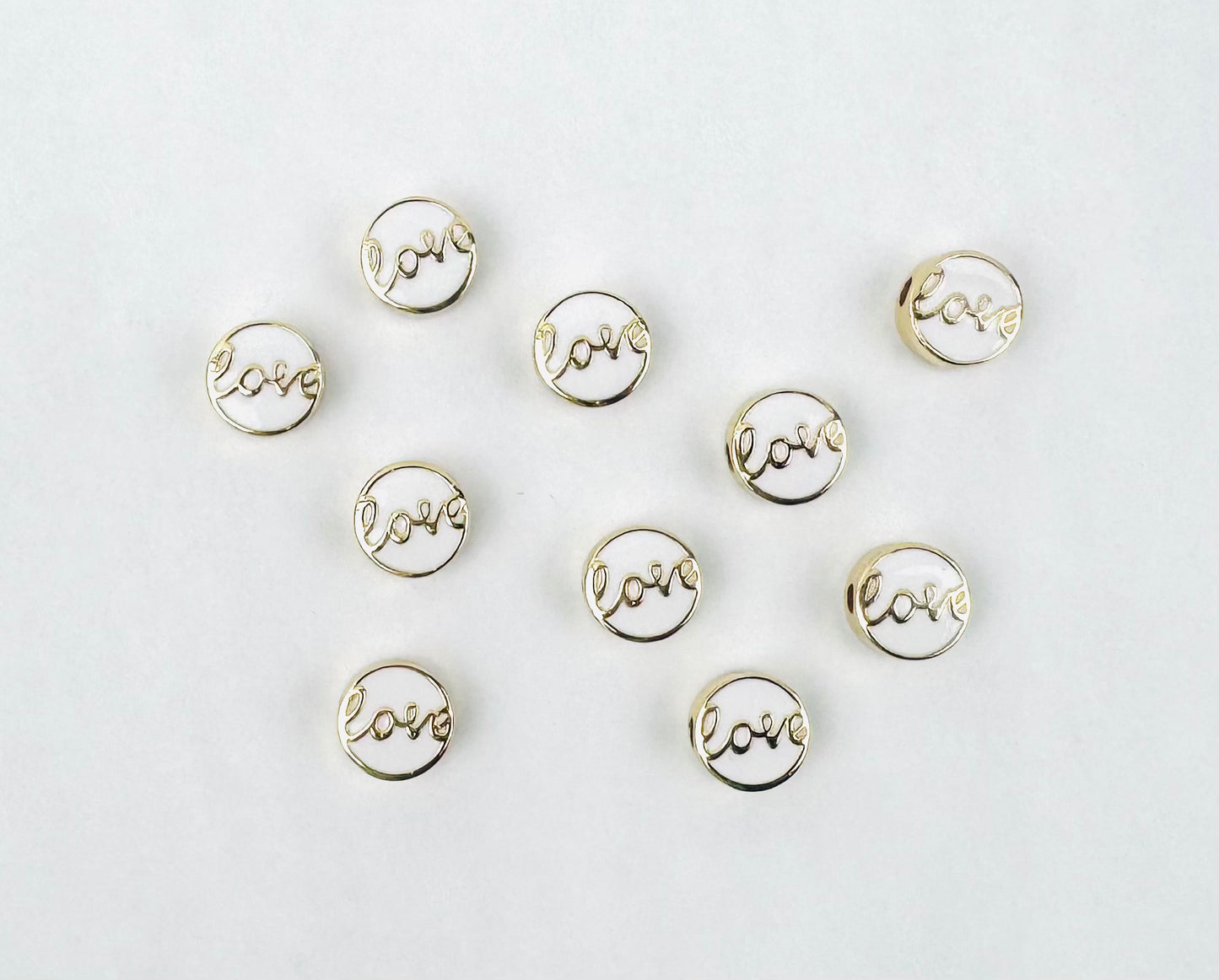 Style 20 - 18K Gold Filled White Love Bead Charm