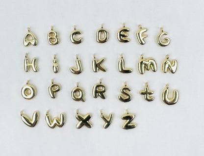 Letter Charm 11 - 18K Gold Filled Small Bubble Letters