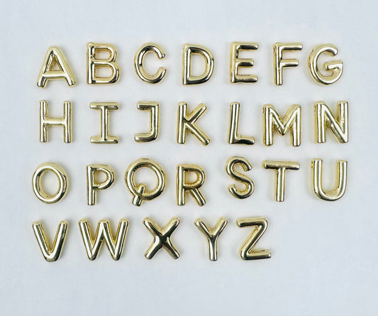 Letter Charm 7 - Gold Simple Bubble Letters