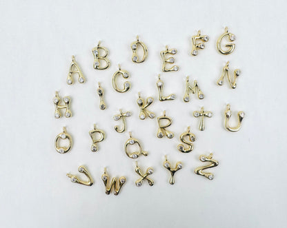 Letter Charm 6 - 18K Gold Filled Funky Letters with Studs