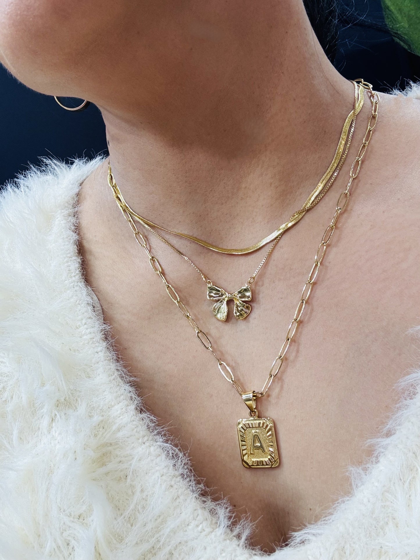 Initial Rectangular Letter Charm A–Z | 18K Gold-Filled & Silver
