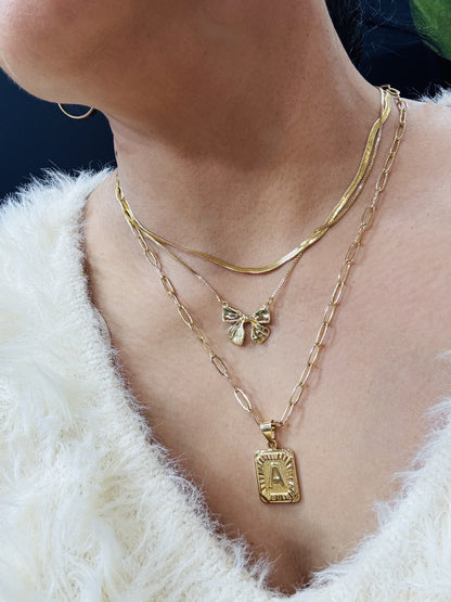 Initial Rectangular Letter Charm A–Z | 18K Gold-Filled & Silver