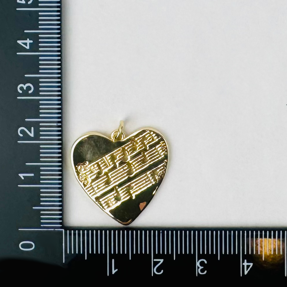 Style 4 - 18K Gold Filled Heart with Music Notes Charm