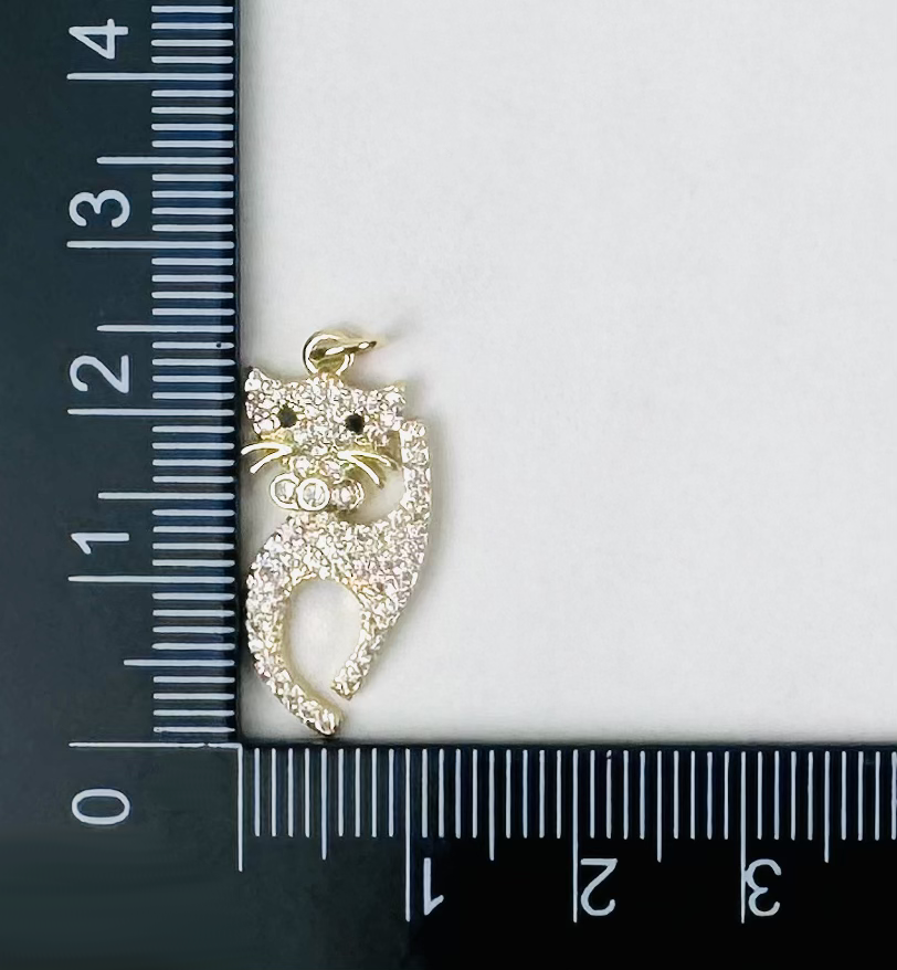 Style 11 - 18K Gold Filled Cat Charm with Studs