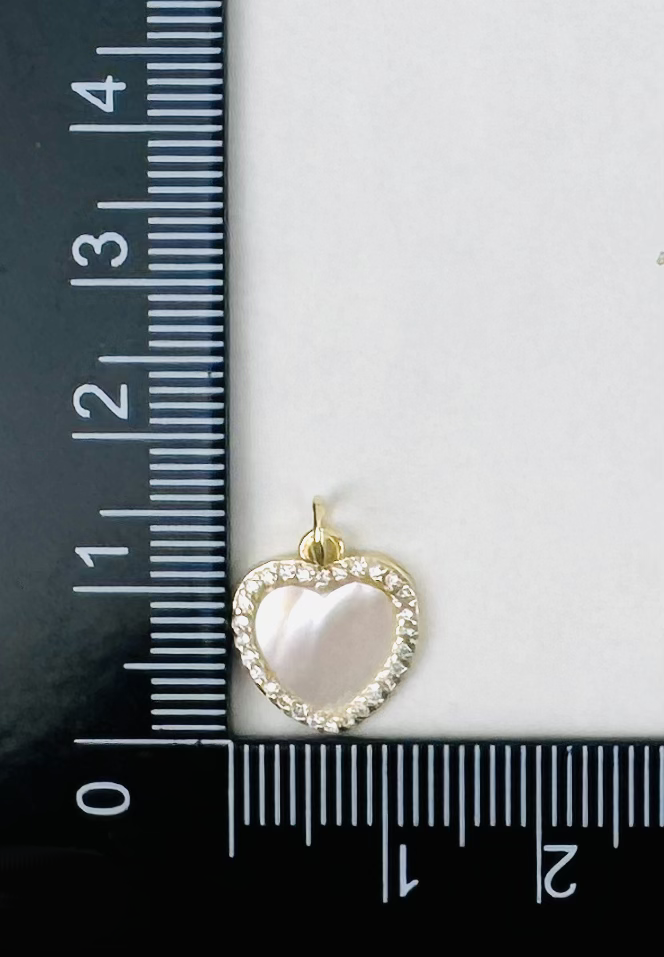 Style 28 - 18K Gold Filled Mother Of Pearl Heart with Studs Charms