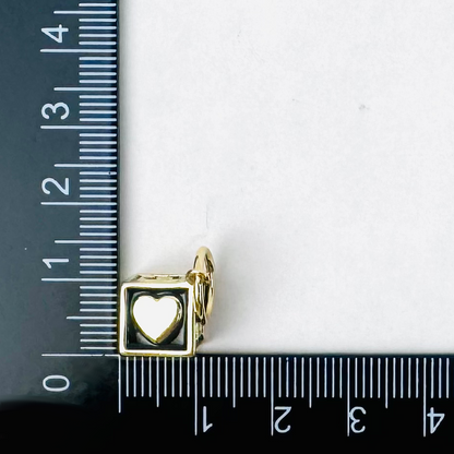 Style 61 - 18K Gold Filled Black LOVE Box Charm