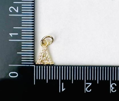 Letter Charm 2 - 18K Gold Filled Small Letters with Studs