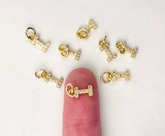 Letter Charm 2 - Small Gold Letters with Studs