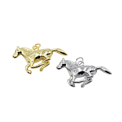 Large Running Horse Charm | 18K Gold-Filled & Silver
