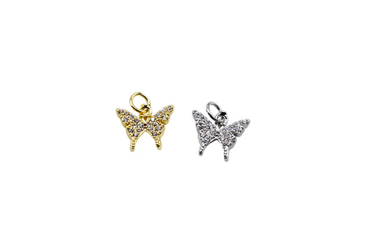 Pavé Butterfly Charm | 18K Gold-Filled & Silver