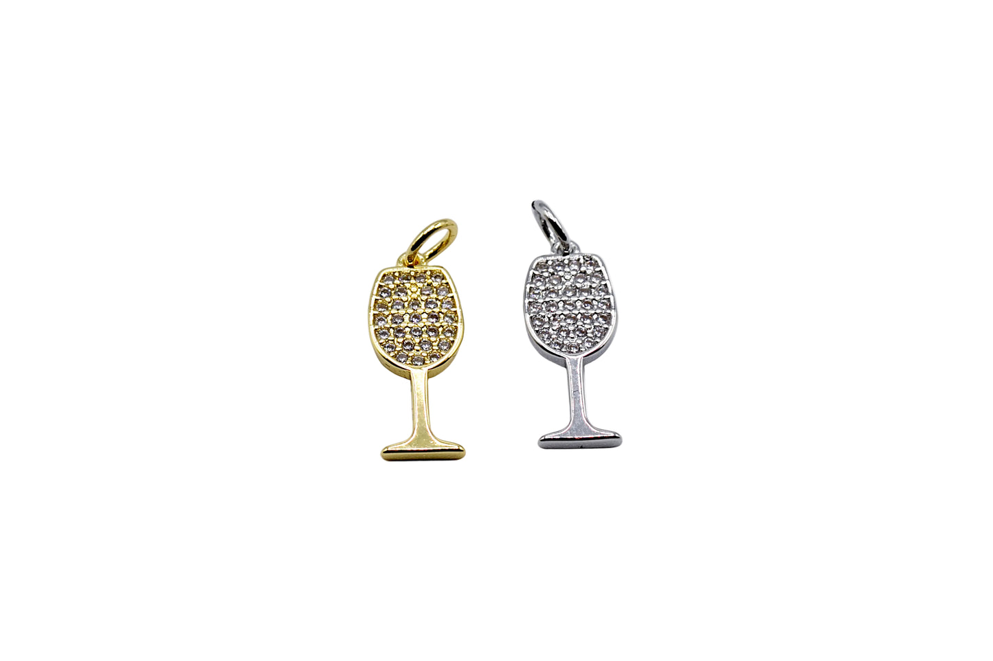 Wine Glass Charm | 18K Gold-filled & Silver Plated