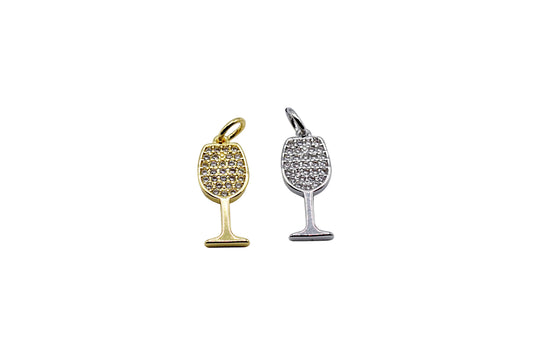 Wine Glass Charm | 18K Gold-filled & Silver