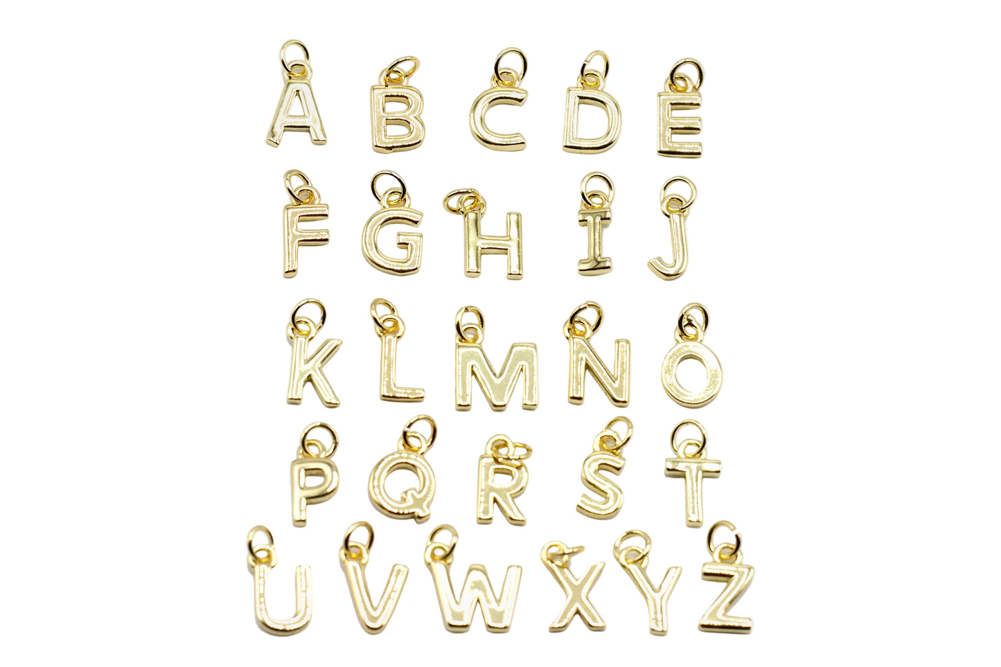 Small Flat Letter Charm Pendant A–Z | 18K Gold-Filled or Silver