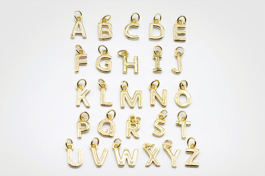 Small Flat Letter Charm Pendant A–Z | 18K Gold-Filled or Silver Plated