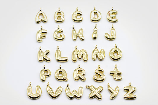 Bubble Initial Charm A–Z | 18K Gold-Filled & Silver Plated