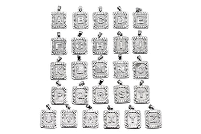 Initial Rectangular Letter Charm A–Z | 18K Gold-Filled & Silver