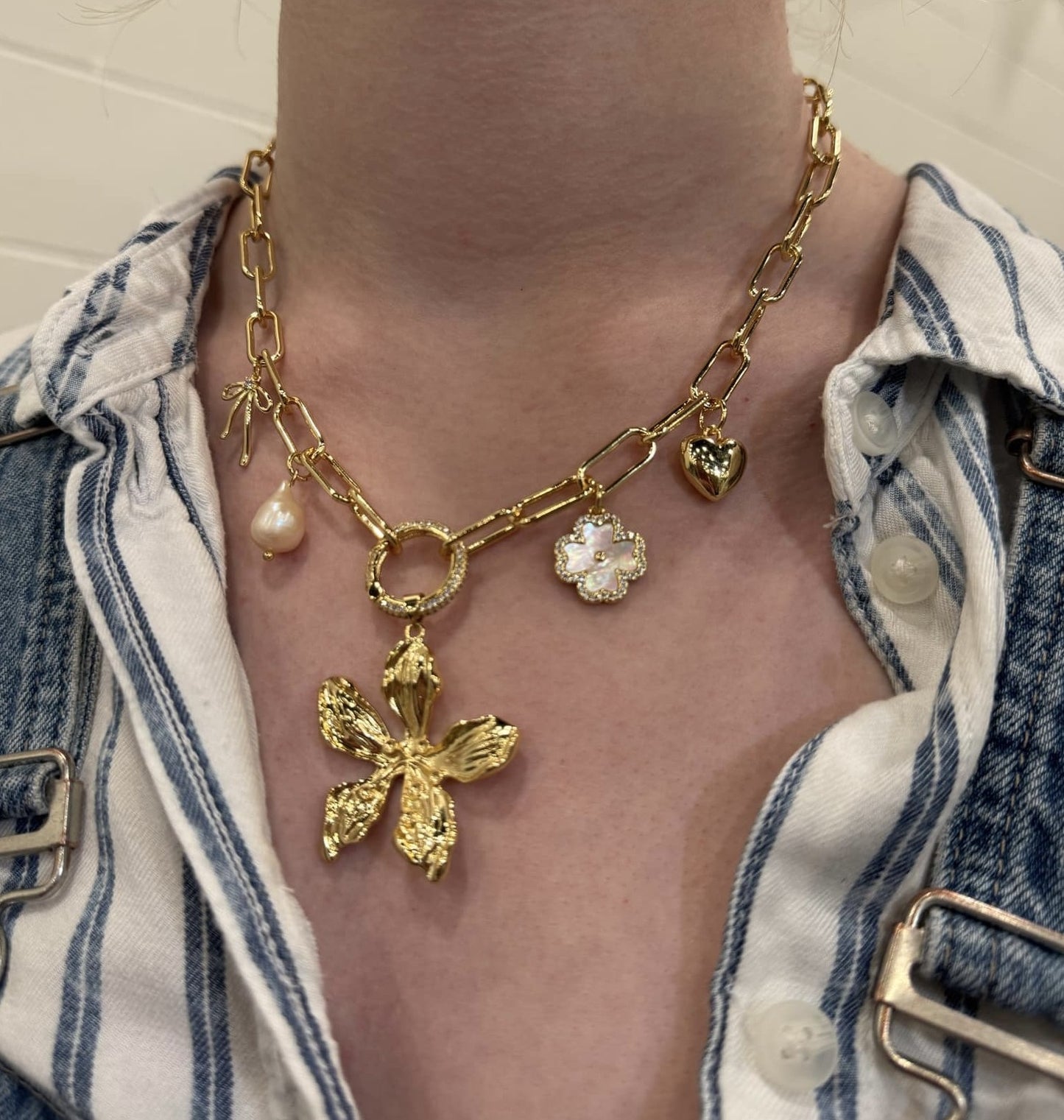 Large and Mini Bubble Heart Charm Pendant | 18K Gold-Filled & Silver